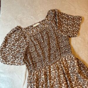 Brown Floral Long Dress (small)